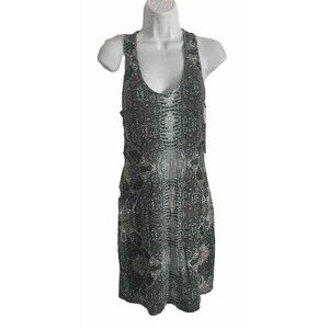 Tart Collections Women's Sleeveless Dress XS Faux Snakeskin Criss Cross Back NWT